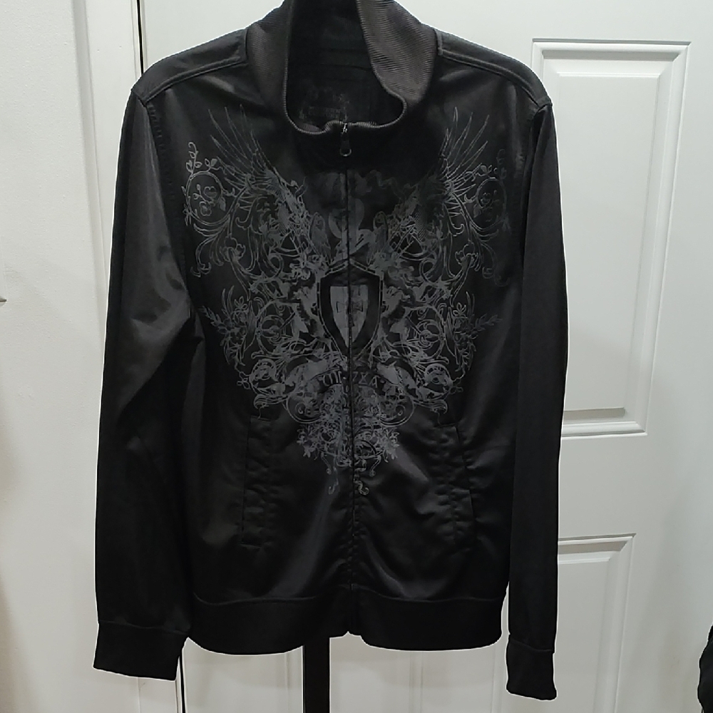 Men's Black Graphic Lightweight Jacket
